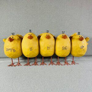 Vtg 2005 B Lloyd Spring Is In The Air Yellow Chicks Primitive Easter Figurine